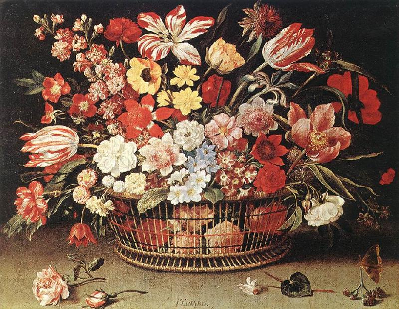 LINARD, Jacques Basket of Flowers 67 Spain oil painting art
